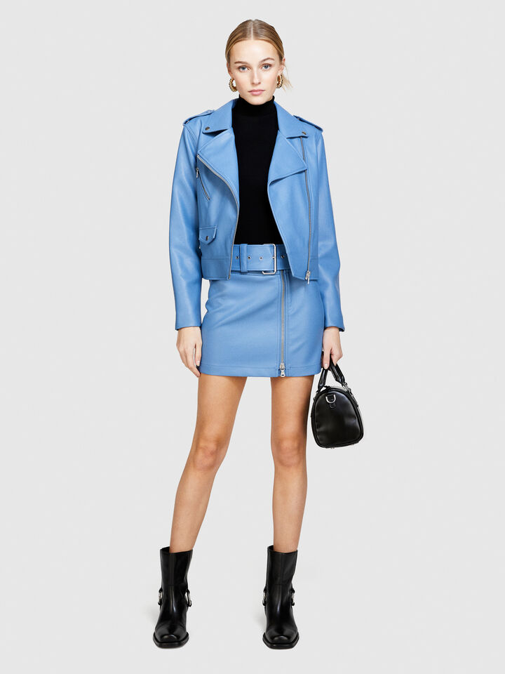Padded biker jacket - women's jackets - Blue | Sisley image number 1